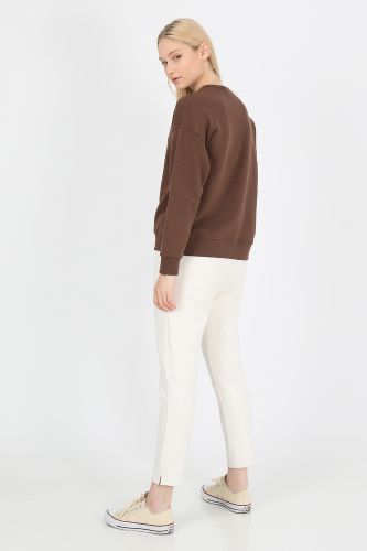 JOHN FRANK WOMAN SPORTS&LOUNGEWEAR CHIC COC SWEATSHIRT KAHVE - 5